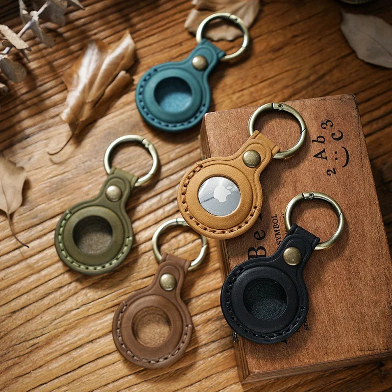 Suitable for Mobile Phone Protective Case Cowhide Pet Anti Loss Keychain Positioning Tracker Leather case