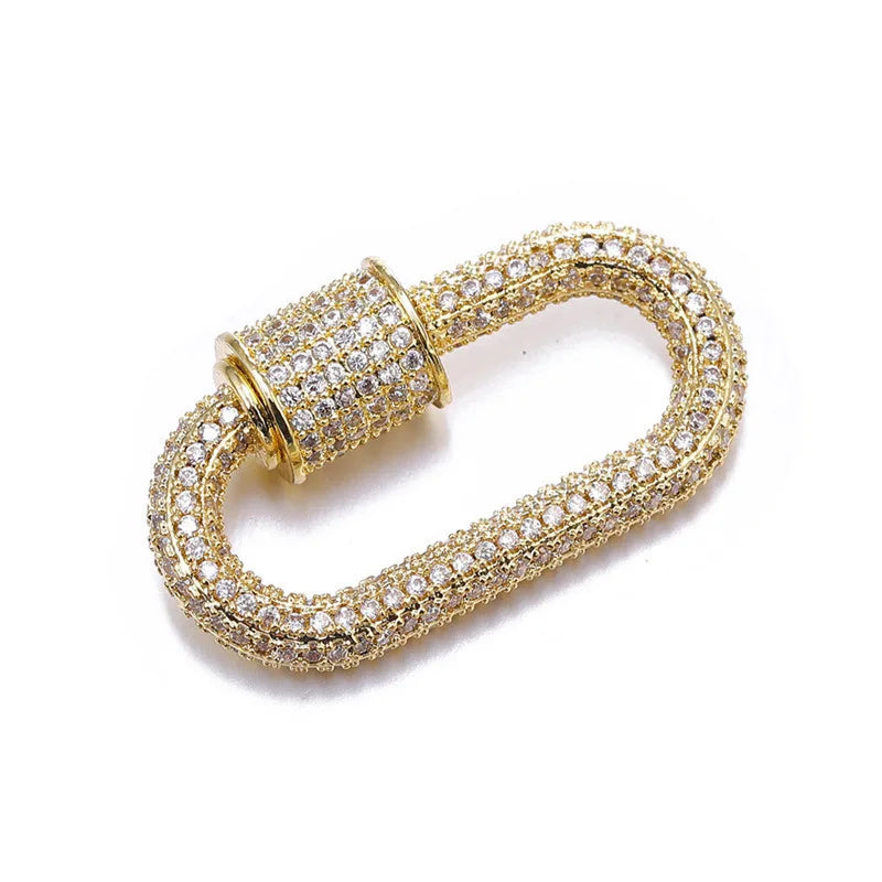 Wholesale Diamond Jewelry Findings Brass Micro Pave CZ Lock Cubic Zircon Zirconia Accessories for Jewelry Making