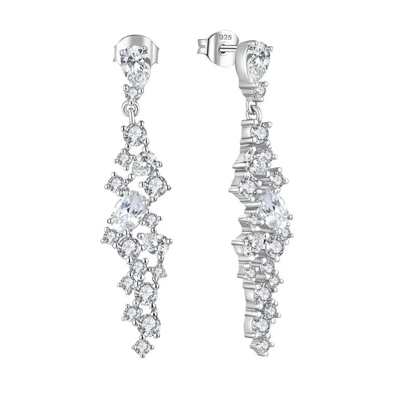 YH JEWELLERY Hot Sale 925 Sterling Silver Custom Moissanite Jewelry Flower Zircon Shape Stud Earring for Women