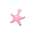 JS1571 Fashion Copper 18k Gold Plated Enamel rainbow Multicolored Star Starfish Charms Pendantbeach Jewelry Supplies