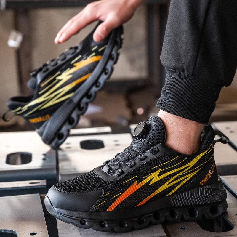 New Fashion Safety Shoes With Steel Toe Cap Anti Impact Work Shoes Lightweight Non Slip Protective Shoes