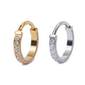 Titanium ASTM F136 Piercing Nose Hoop Earrings Earlobe Ear Nostril Conch Helix Shiny Zircon Inlay NoseWomen Luxury Body Jewelry