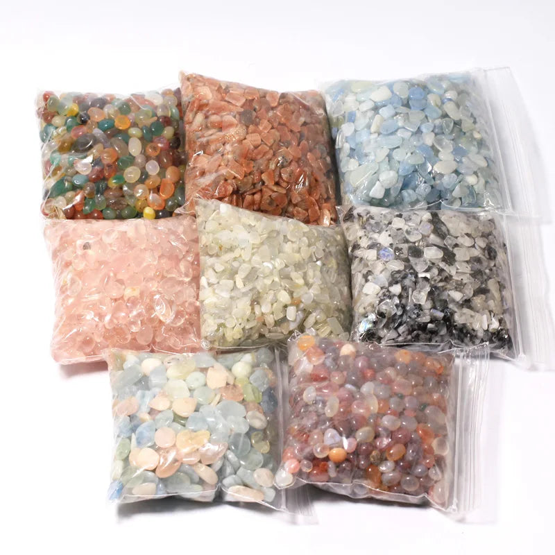 500G Crystal Chips Natural Rose Quartz Chips Healing Tumble Stone Citrine Gravels for Jewelry Making