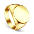 OLAN Wholesale Fashion Jewelry Simple Gold Dome High Polished Men's Titanium Stainless Steel Ring