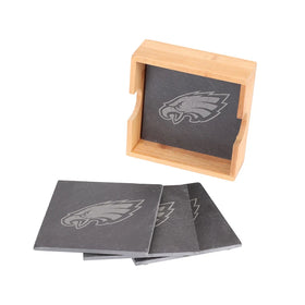 Factory Wholesale Slate Dinnerware Cut Mat Custom Logo Square Bamboo Wood Coaster Set
