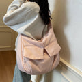 Fashion Simple Solid Color Women's Shoulder Bags Large Capacity Student Class Ladies Messenger Bag Travel Portable Female Tote MegaBDM