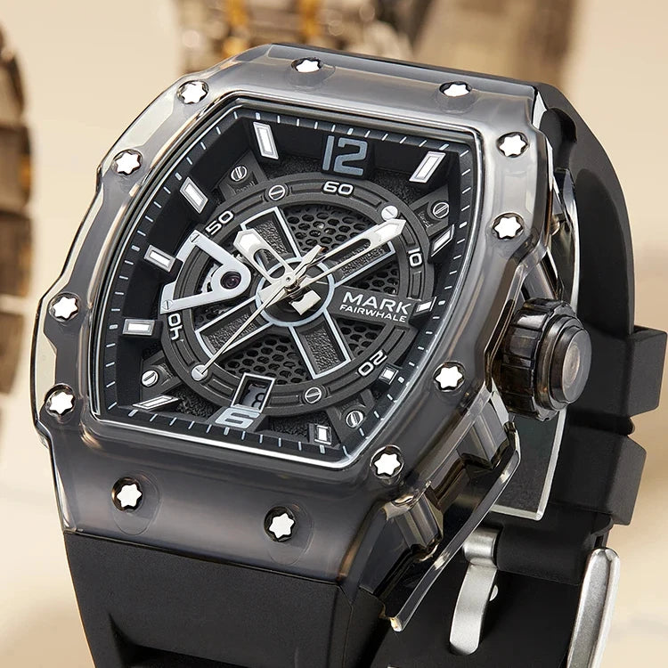 Mark Fairwhale New Original Luminous Clear case Waterproof Male Luxury Mechanical Watch Watches Automatic