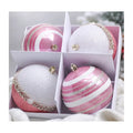 8cm Plastic Christmas Ball with Hand Painting Christmas Tree Hanging Decoration