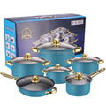 12-Piece Anti-Rust Stainless Steel Cookware Set Non-Stick Kitchenware Including Fry Pan Cooking Pot for Kitchen Use Metal