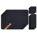 12 Pieces Washable Classic Felt Placemats Set with Coasters & Cutlery Holder Bags (Eco-Friendly Recyclable)