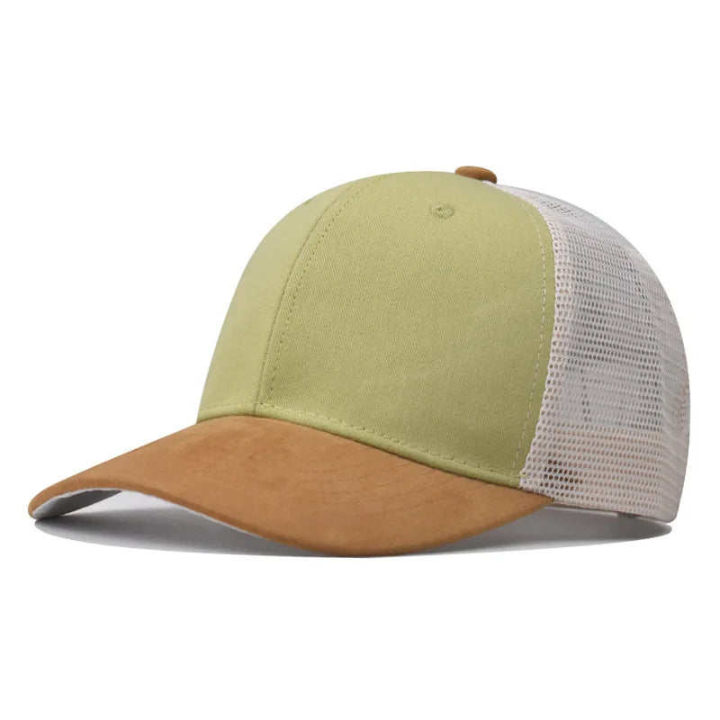 OEM Custom Wholesale Sporty Sports Trucker Hat Canvas 6-Panel Cotton Soft Comfortable Solid Mesh