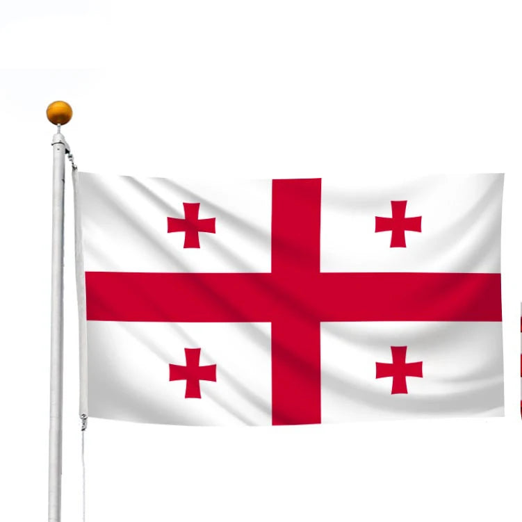 3x5ft Silk Screen Printing Custom Design Ready to Ship 100% Polyester High Quality Flag With Two Grommets Georgia Flag