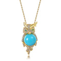 18K Gold Plated and Silver Eagle Pendant Necklace with Turquoise Rhodium Plated for Weddings and Parties Fancy Animal Design