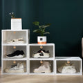 Household Custom Design Plastic Sneaker Display Stackable Shoe Storage Boxes Clear Door Shoe Box for Home