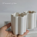 Flower Shape Empty Candle Vessels Ceramic Matte Luxury Candle Jar Soy Wax Scented Candle for Home Decoration