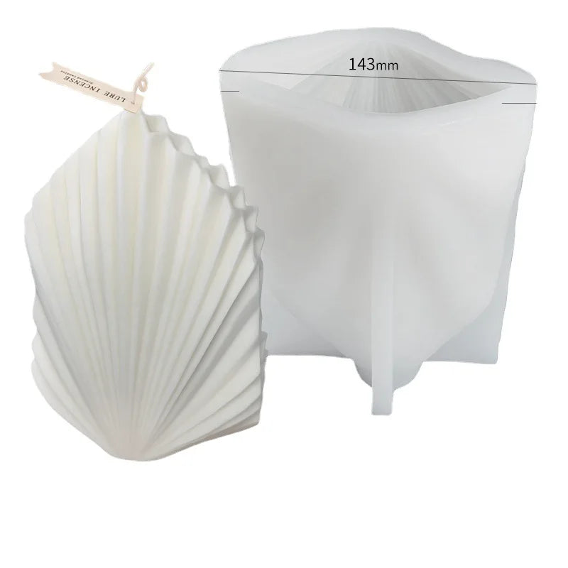 Easy Release New 3D Big Pearl Shell Coralline Candles Silicon Mold Marine for Candle Making Silicone Soap Molds