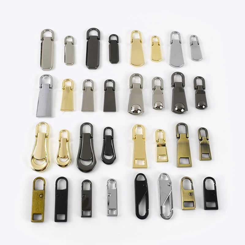 Meetee 3# 5# Pull Tab Zip Slider Repair Kit DIY Garment Sewing Craft Accessories Alloy Zipper Puller
