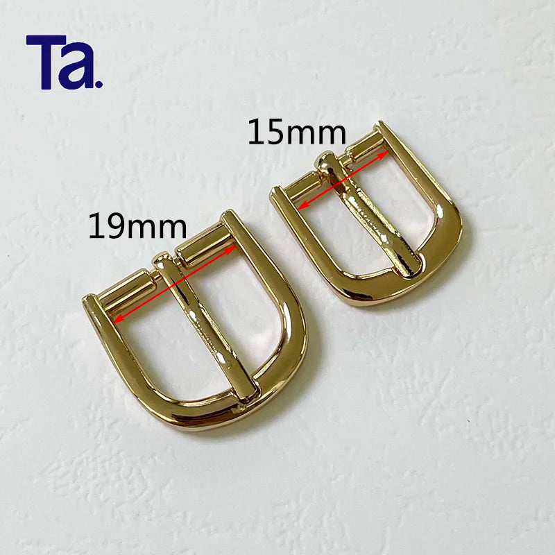 TANAI Cierre De Aguja 15mm/20mm Light Gold Belt Buckle Zinc Alloy Needle Clasp for Leather Bag Handbag Decorative Buckle