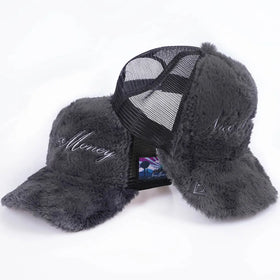Wholesale 5 Panel Embroidery logo Velvet Custom Fur Furry Fuzzy Trucker Hat