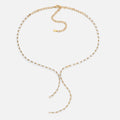 2024 Dazan New 18k Gold Plated Tarnish Free Stainless Steel Classical Shine Zircon Y Tail Tennis Necklace Cowgirl Dress Jewelry