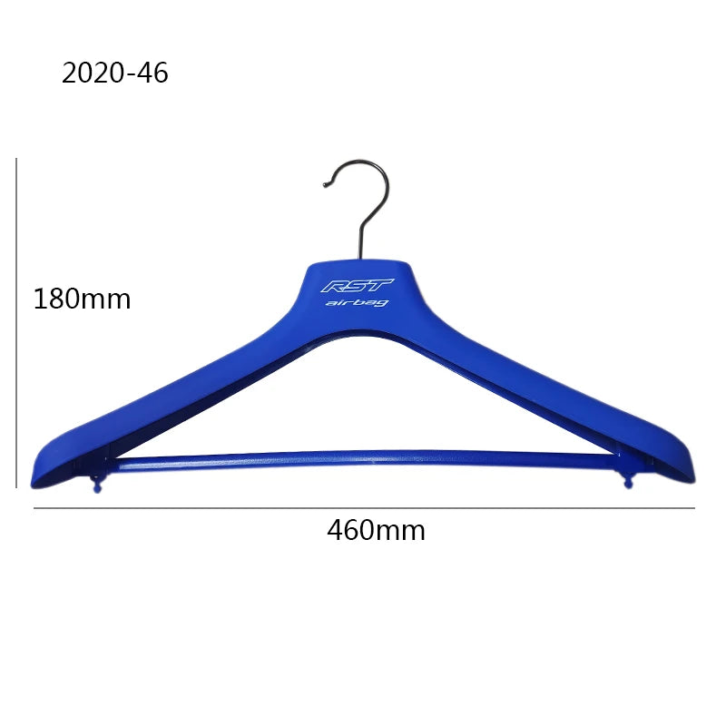 Customized Injection Eco-friendly Plastic Garment Hanger Logo Coating Chrome Silver Male Rubber Bar PS Apparels Flexible YY