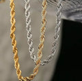 3 4 5mm 316L Stainless Steel Rope Chains 20 to 26 Inch Sweat Endurable 18K Gold PVD Plating Chain Necklaces for Pendants Hanging