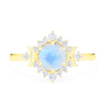 Newest Design 925 Sterling Silver Gold Plated Natural Opal Ring Women Engagement Wedding Bridal Jewelry