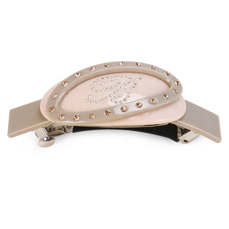 Jinhe New Multi Color Geometric Splicing Barrette Clips Adult Hair Barrette Rhinestone Inlay Hair Clip
