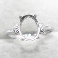 Sterling Silver 8*10mm Semi Mount Ring Empty Frame Blank Support Setting S925 Base Holder Without Center Stone for DIY Inlay
