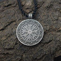 Amulet Jewelry Vintage Viking Vegvisir Compass Elder Futhark Pendant Necklace