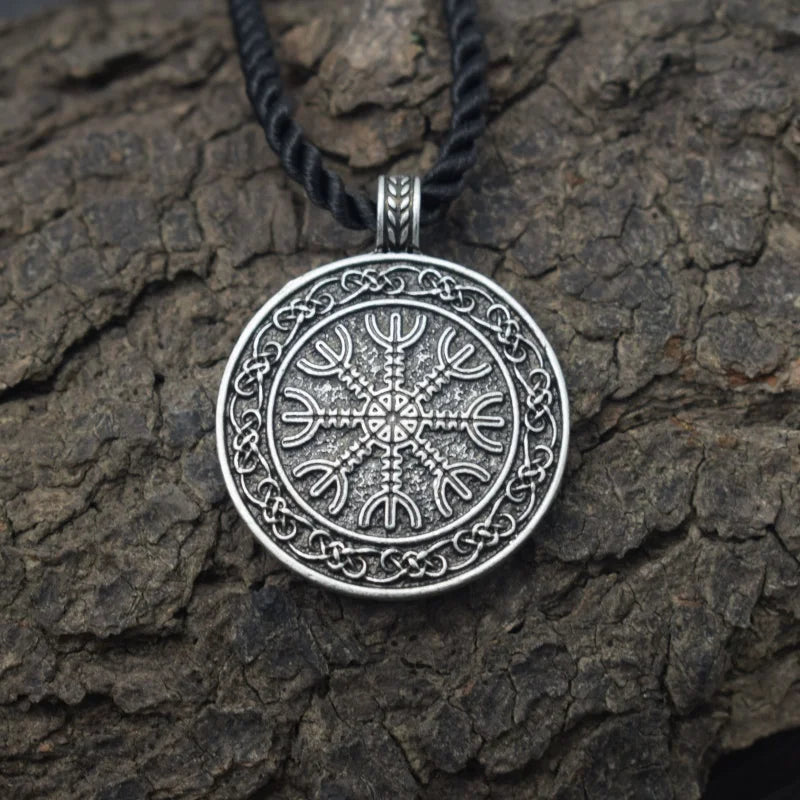 Amulet Jewelry Vintage Viking Vegvisir Compass Elder Futhark Pendant Necklace