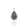 14K Pure Gold Jewelry Gold Accessory CZ Natural Gemstone Water Drop Charms Pendant for Permanent Jewelry