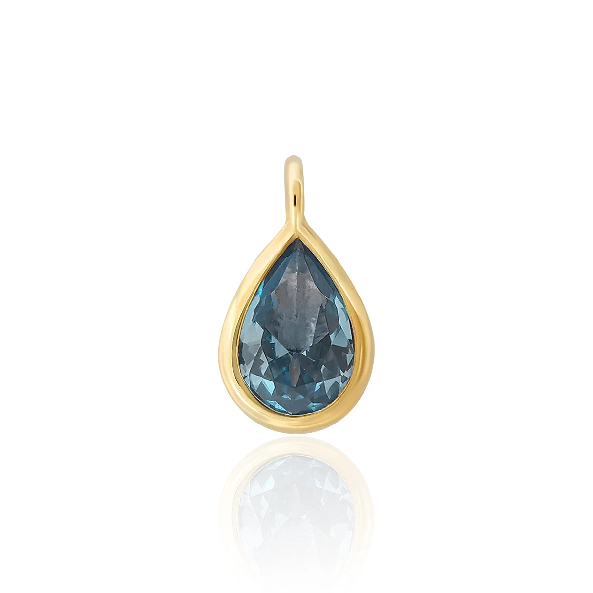 14K Pure Gold Jewelry Gold Accessory CZ Natural Gemstone Water Drop Charms Pendant for Permanent Jewelry