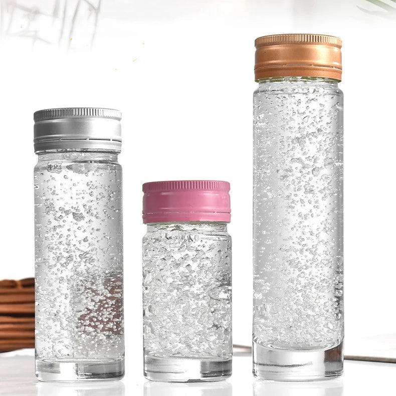 Airtight Glass Swallow Nest Flat Round Clear Sip Bottle Honey Oral Liquid Health Care Product Dispenser Bottle 1oz 2oz 3oz