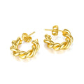 Fashionable Twist C-Shaped Earrings Geometric Versatile Antique Brass Hypoallergenic Copper Patina Earrings