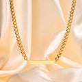 Fashion Jewelry Stainless Steel Personalized Link Chain Choker Necklace Custom Blank Bar Pendant Necklace for Women Girls