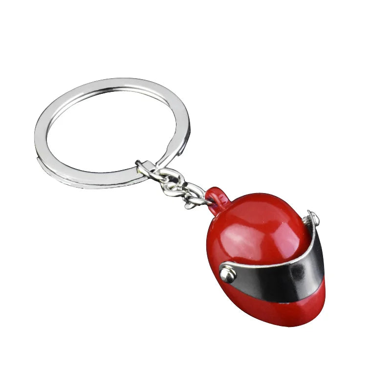 Metal Cartoon Motorcycle Helmet Keychain/helmet Key Chain
