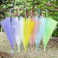 Transparent Umbrellas Clear PVC Umbrellas Long Handle 6 Colors Umbrellas for Party Camp and Event Gifts