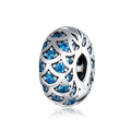 Silver 925 Jewelry Blue Clip Stopper Charm for Original Silver Snake Bracelet Jewelry Making Fine Jewelry SCC1513