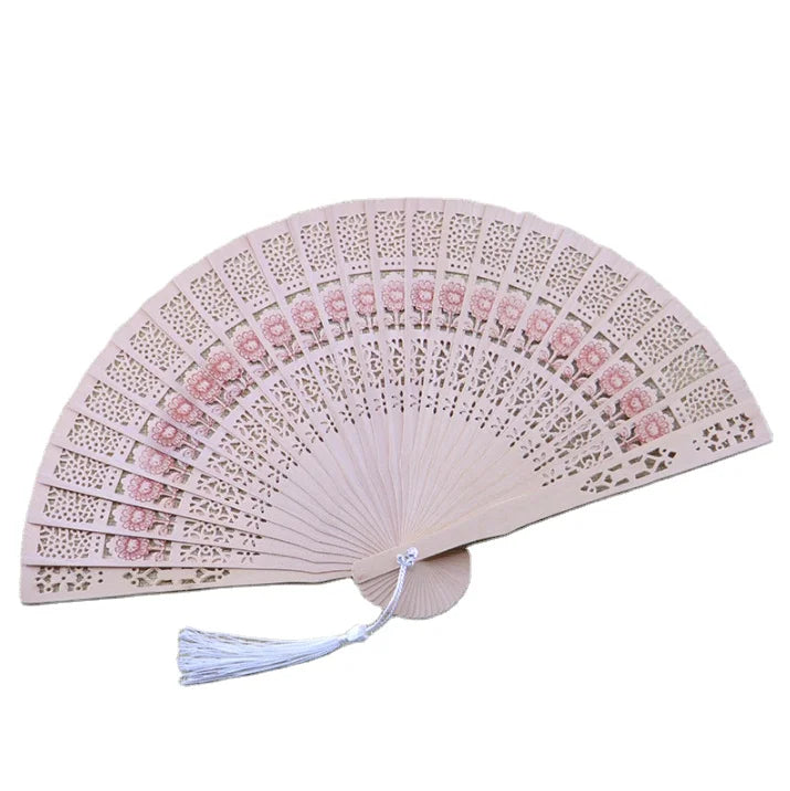 8-inch Full-flush Fragrant Wood Fan with Chinese Characteristics Gift Fan  Sandalwood Customizable logo Fan