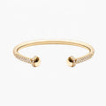 925 Sterling Silver Pave CZ Diamond Fashion Open Bangle Jewelry