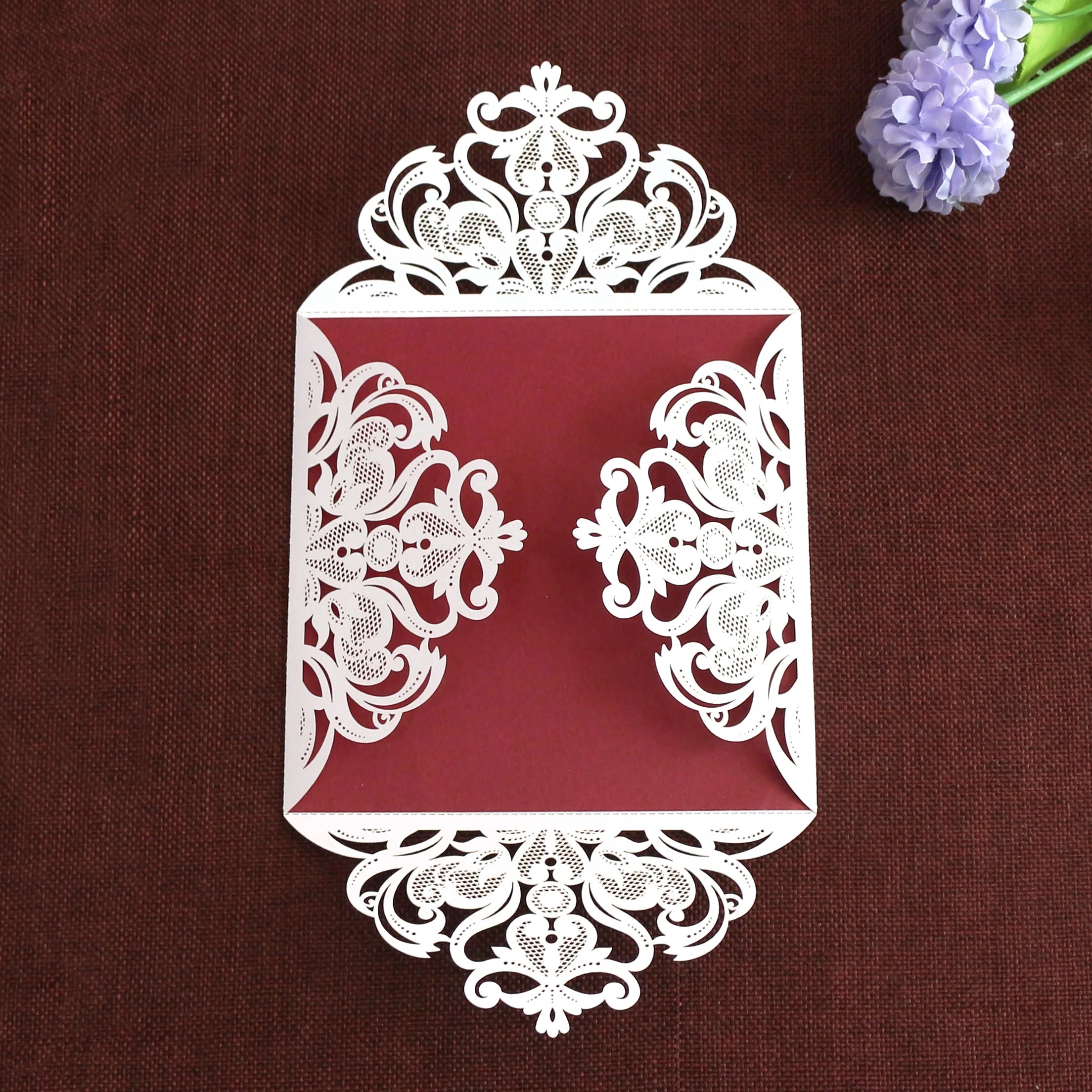 OEM Blank Geometric Pattern Square Greeting Cards Small Business Crafts Wholesale Wedding Laser Cards