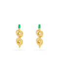 LOZRUNVE 925 Sterling Silver Trendy Jewelry Colored Baguette CZ Chain Link Drop Stud Earring