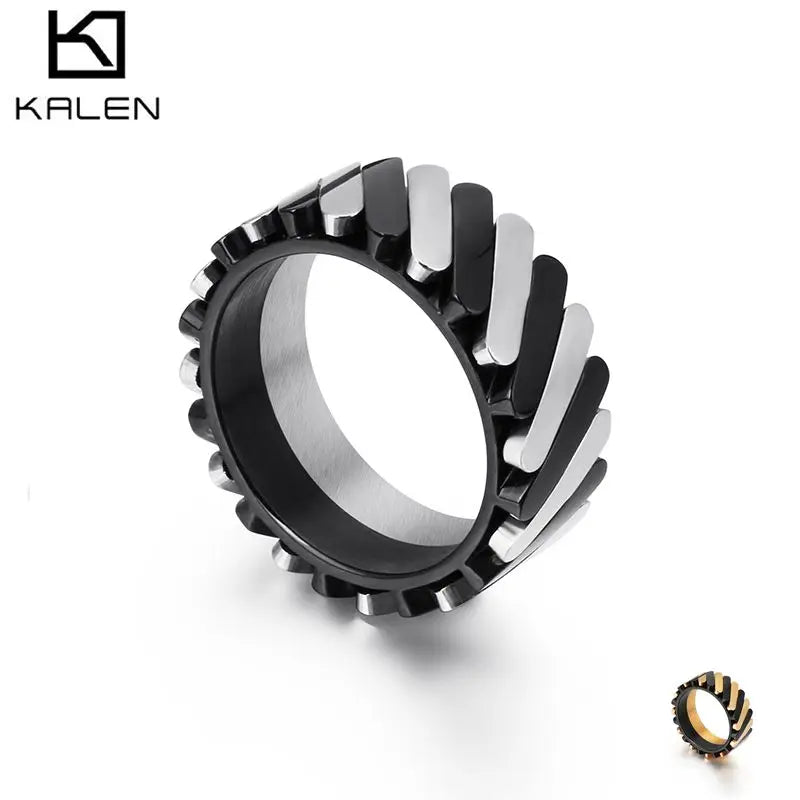 KALEN Fashion Stainless Steel Finger Rings for Men Jewelry Accessories