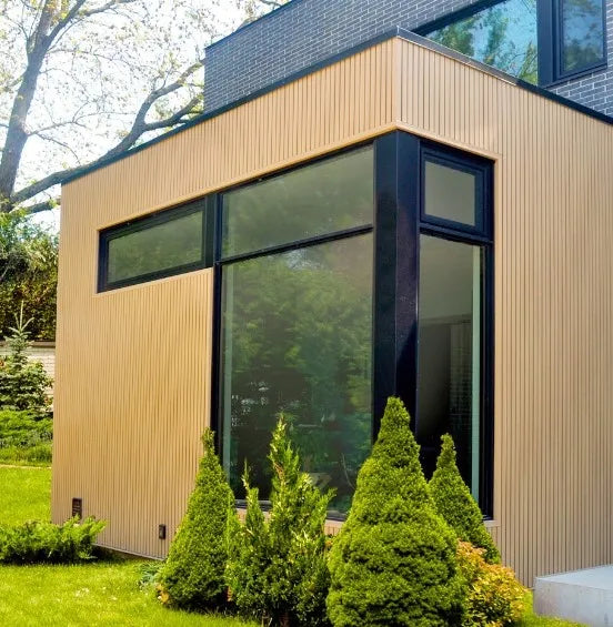 Outdoor Cedar Wooden House Invyl Siding Brown WPC Wood Composite Exterior Wall Cladding Panel