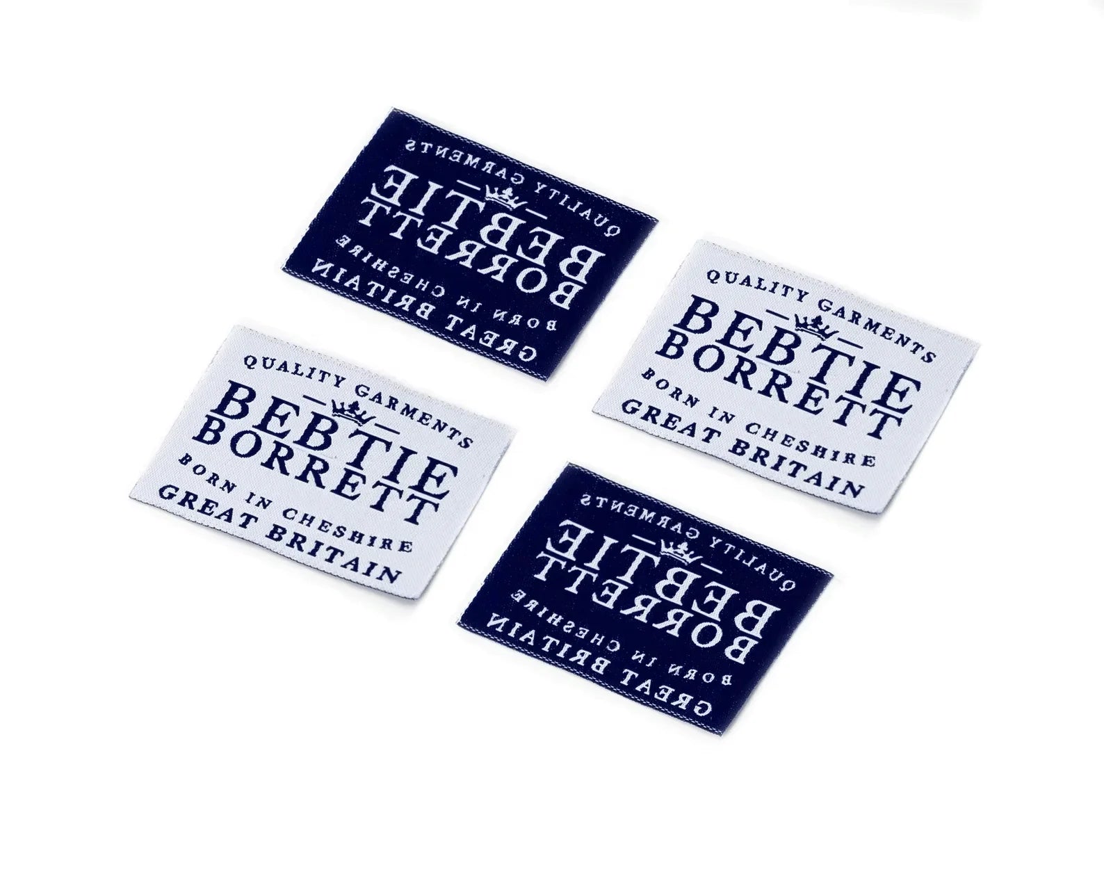 High End Customized Clothing Label Wholesale High-density Woven Label Polyester Straight Cut Neck Label