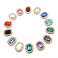 New Arrival Rectangle Shape Alloy Disc Buckle Gold Bottom Gold Loose for Sew-on Elegant Buckle for Clothing Accessories