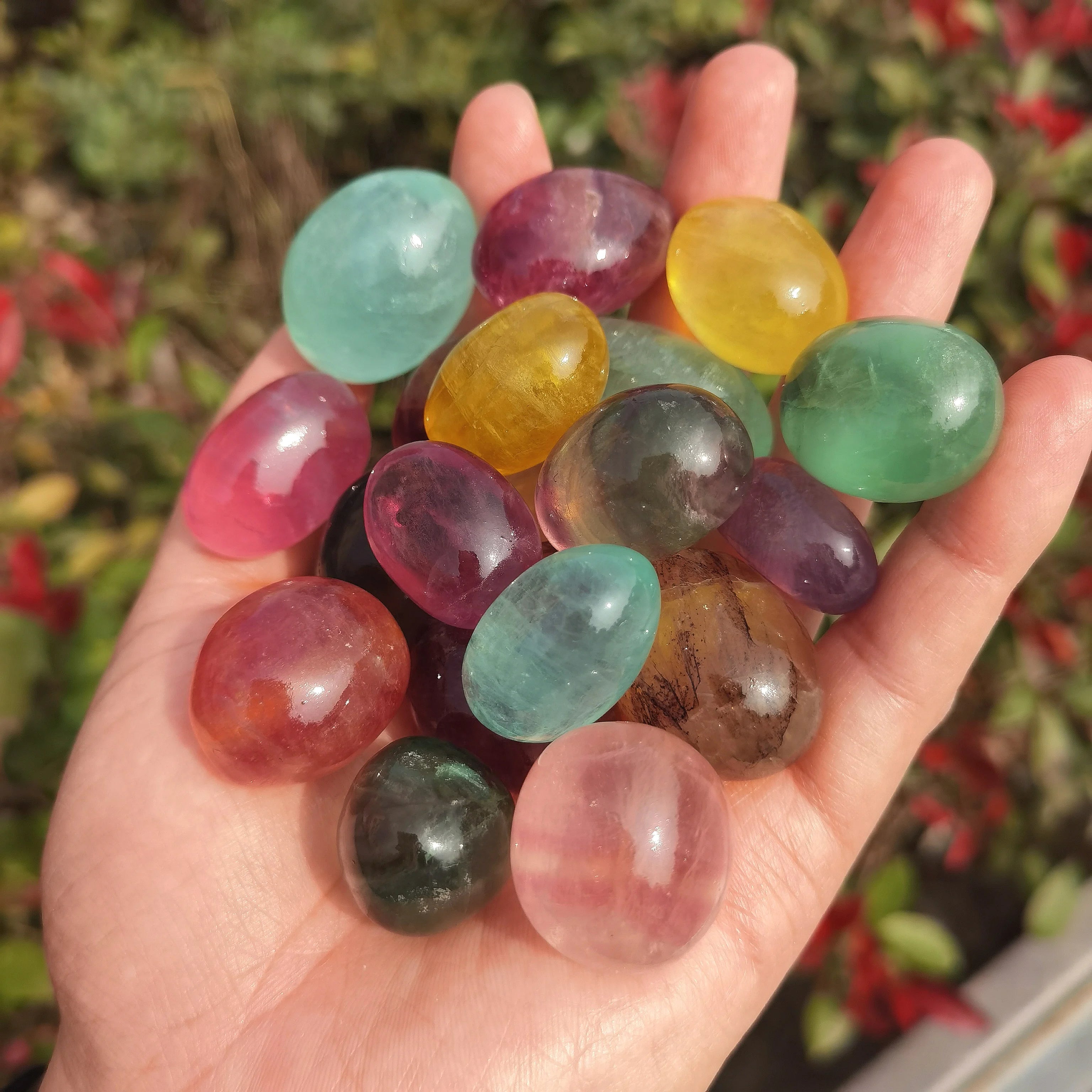 Wholesale Natural Crystal Stone Polished Mixed Fluorite Tumbled Stone for Healing
