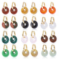 Hot Sale Stainless Steel Round Hoop Earrings Classic Trend 2022 Charms Fashion Natural Stone Unisex Earrings Jewelry