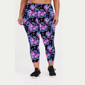 2025 Hot Wholesale Chinese Traditional Watercolour Rose Printed Workout Sports Leggings Plus Size Fitness Leggings for Women